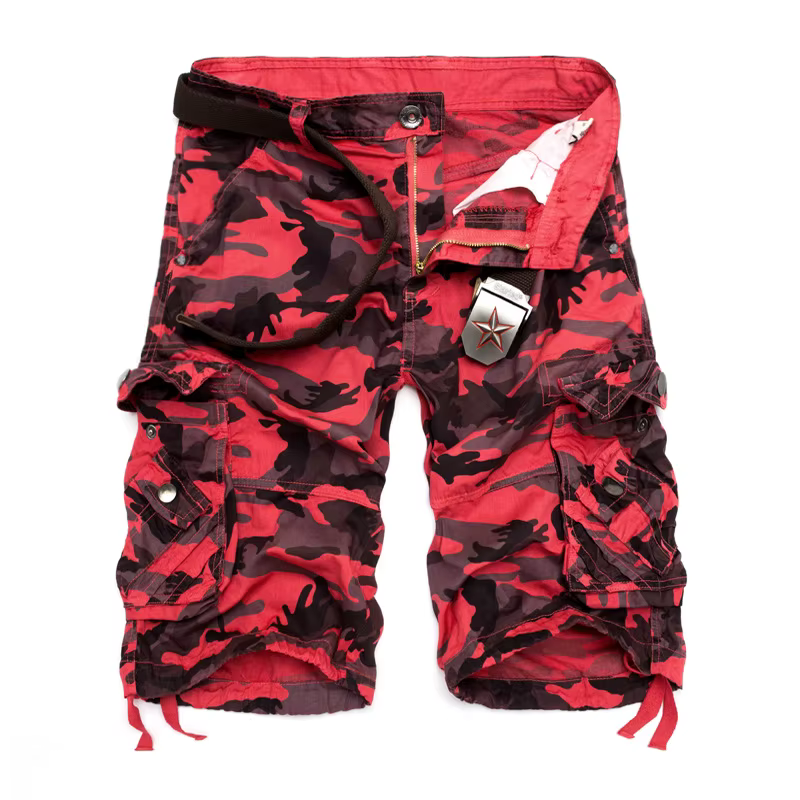 Shorts Cargo Camouflage Homme Nouvelle Collection 2026 – Coupe Ample Militaire Estivale – Taille US
