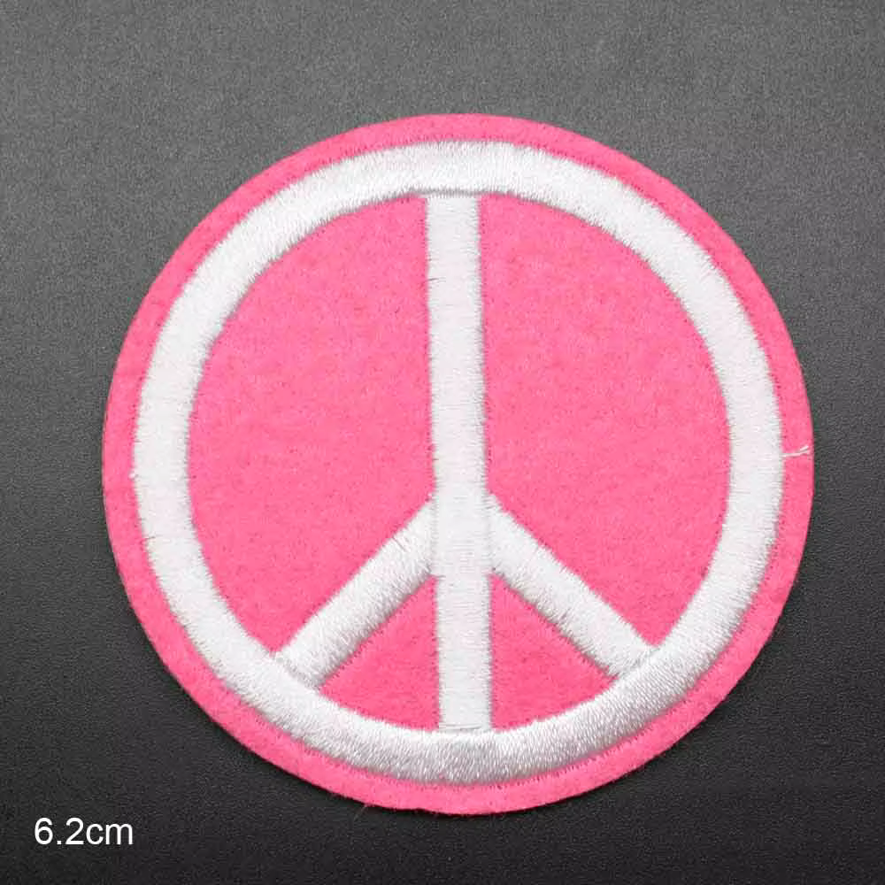 Écusson brodé pour vêtements, motif punk, applique thermocollante, accessoire rose, paix et amour
