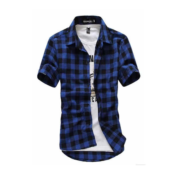 Chemise à carreaux vert hommes chemises 2025 nouvelle mode d'été Chemise Homme hommes chemises à car