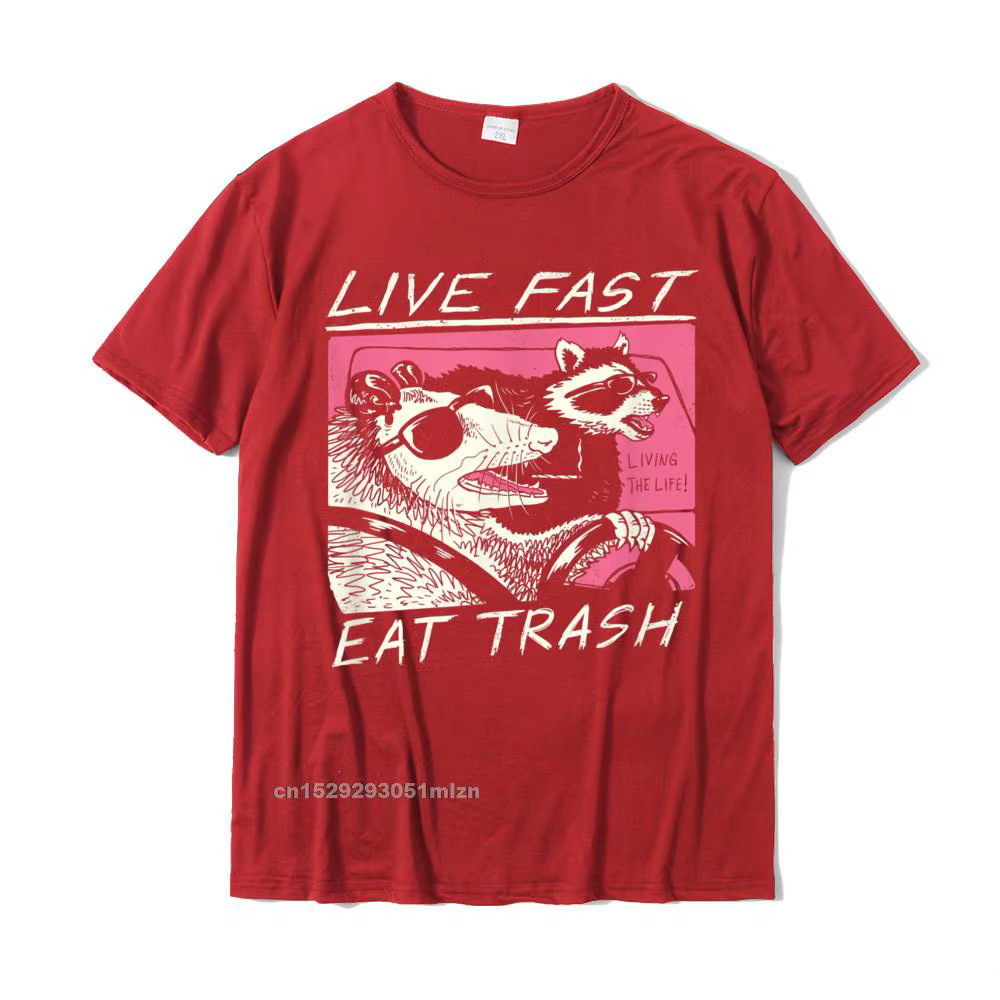 Vivez rapide! Manger des déchets! T-Shirt Design t-shirts Camisas Hombre pour hommes couverture en c