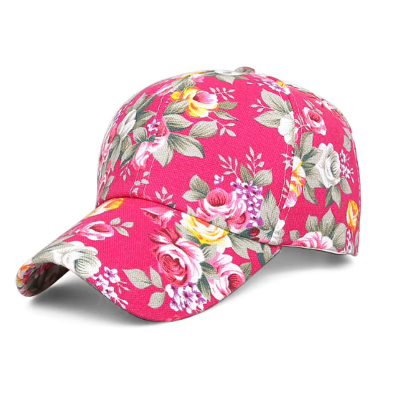 Casquette de baseball à imprimé floral rose pour femme, crème solaire, casquettes de sport décontrac