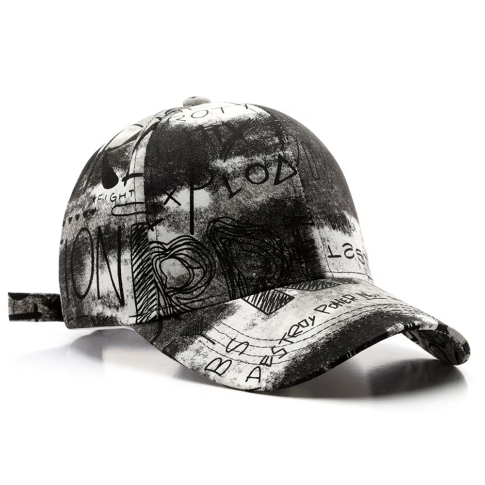 Casquettes de baseball FS noires et rouges style graffiti pour hommes, chapeau en coton élégant pour