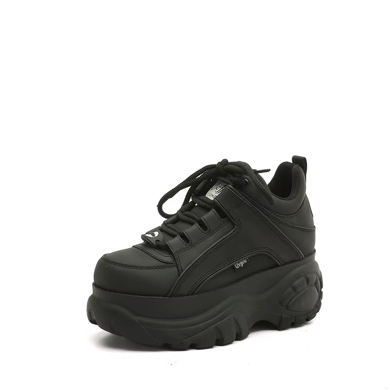 Top qualité chaussures en cuir véritable plate-forme londres femmes espadrilles décontractées imitac