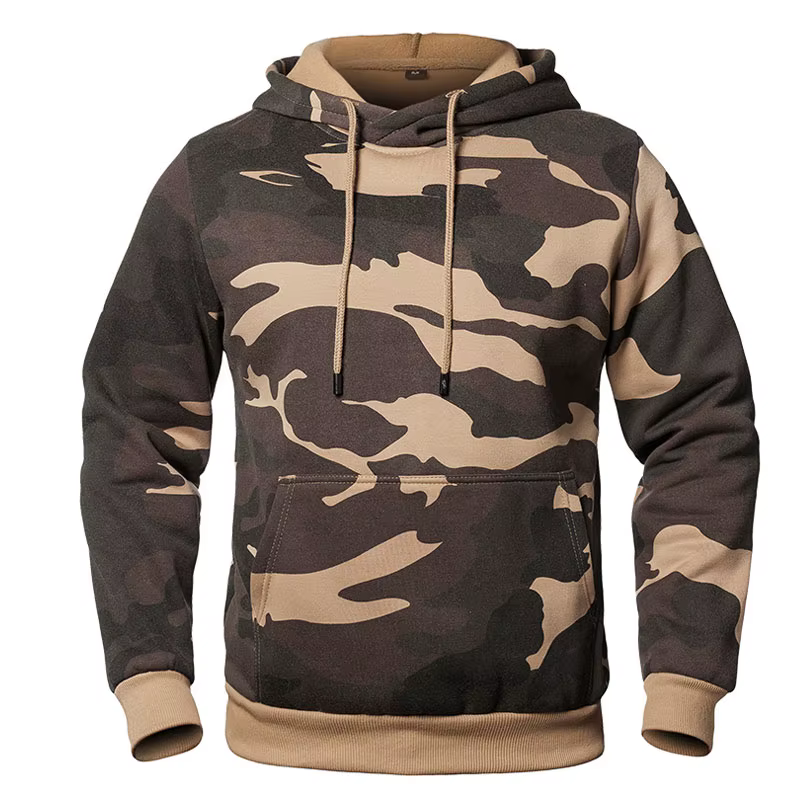 Sweat-shirt à capuche camouflage pour homme, mode masculine, style hip-hop, automne-hiver, en polair