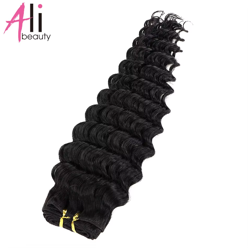 Trame de cheveux humains de vague profonde paquets européens 100% Remy Extension de cheveux humains 