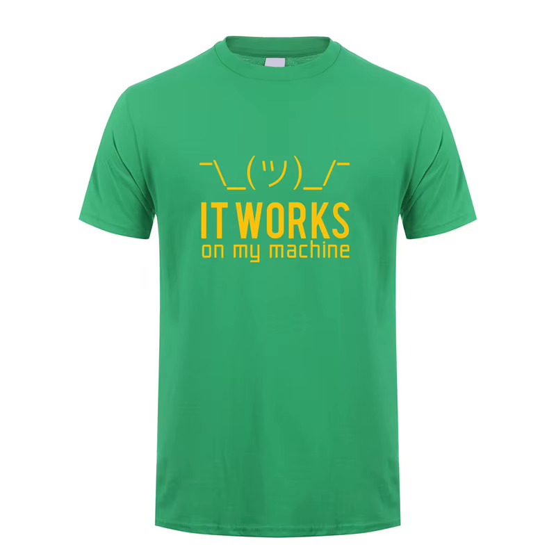 Été hommes t-shirts drôle Geek il fonctionne sur ma machine T-Shirt hommes coton à manches courtes p
