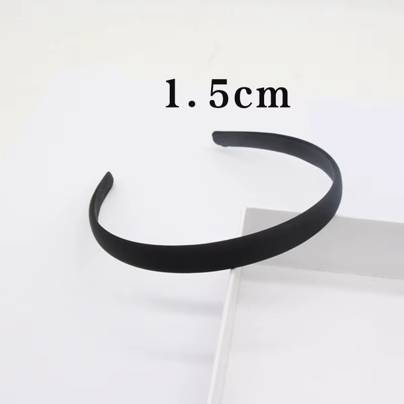 Bandeau large en tissu noir semi-fini, matériel de couvre-chef bricolage, accessoires pour cheveux, 