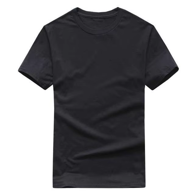 T-shirt 2024 coton pour homme, couleur unie, noir et blanc, taille européenne, été 100%