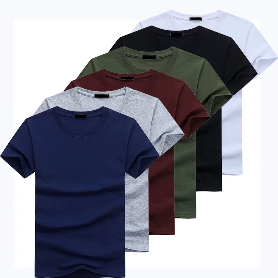 2026 6 pièces/lot T-shirts pour hommes de haute qualité, tendance, décontractés, à manches courtes, 