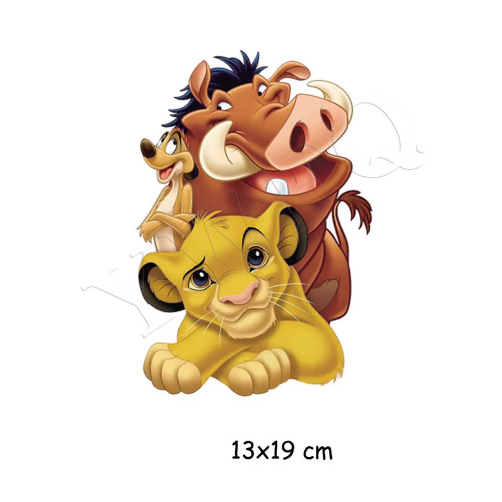 Dessin animé le roi Lion fer sur patchs pour vêtements lavable transfert de chaleur enfant T-shirt v