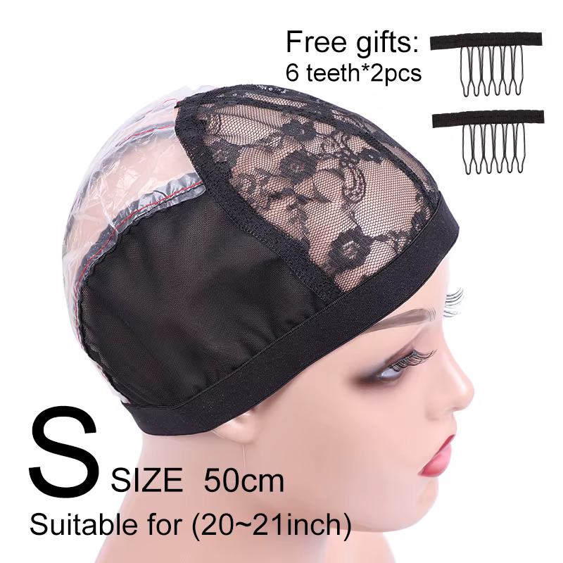 Bonnet de perruque en filet ventilé (1 pièce) avec 2 peignes à perruque et pince à cheveux, accessoi