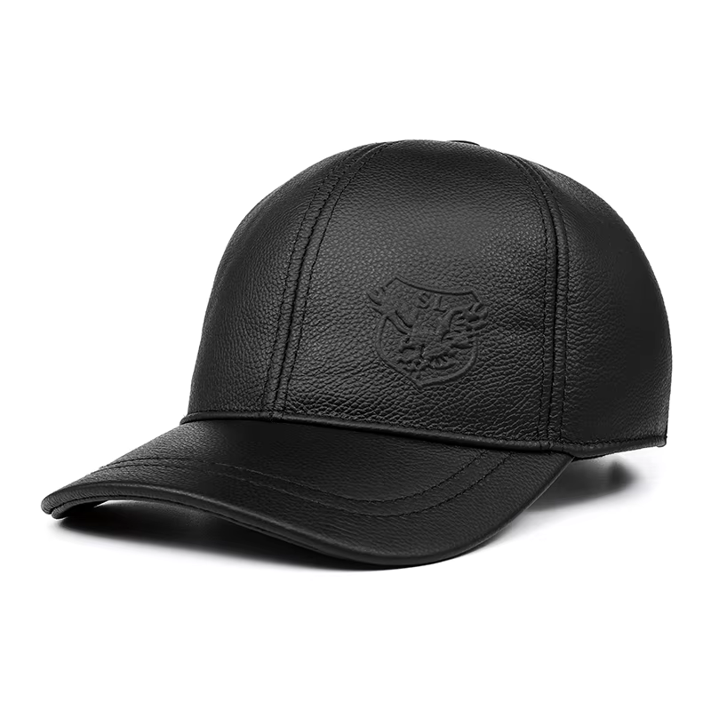 Casquettes de baseball en cuir véritable pour hommes, chapeaux chauds avec languette, chapeau de gol