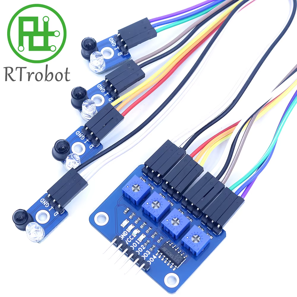 Suivi infrarouge à quatre voies, Module de suivi à 4 canaux, ligne de Transmission, évitement d'obst