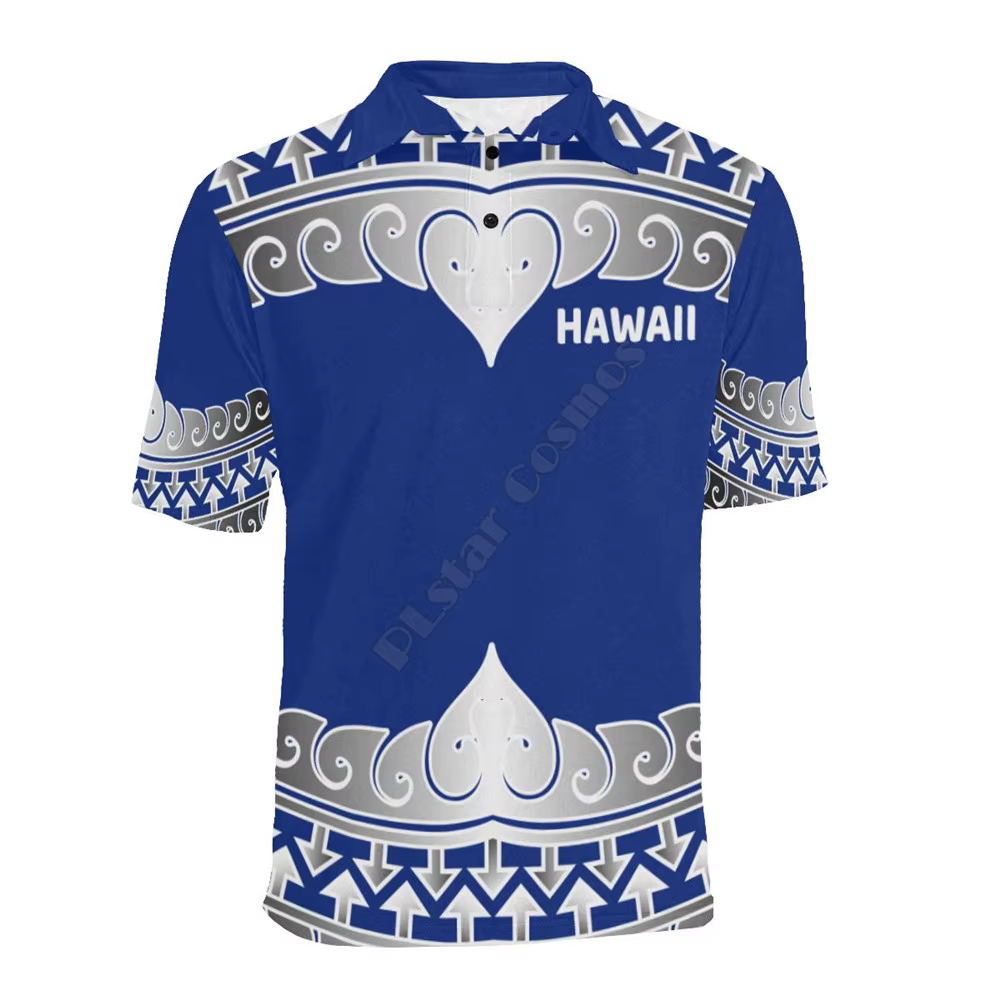 Hawaii polynésien Polo Plumeria tatouage Tribal 3D imprimé Polo hommes femmes à manches courtes été 