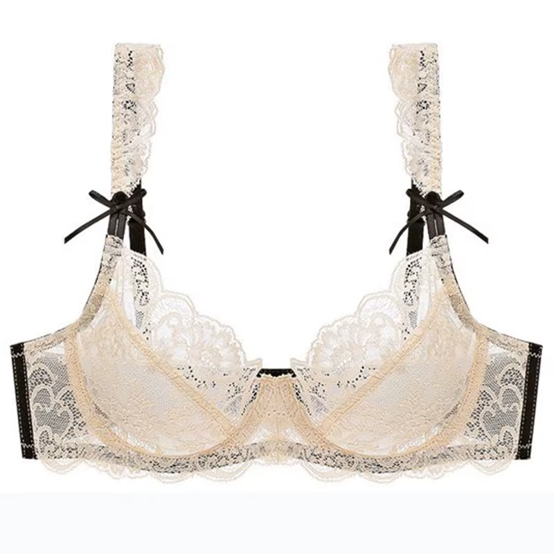 Soutien-gorge en dentelle pour femmes, grande taille, bonnet ABCDE, haut trois quarts, Sexy, Ultra f