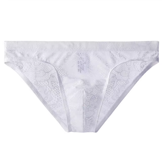 Sous-vêtements pour hommes slips Calzoncillos dentelle Sexy culotte semi-transparente pour Homme res