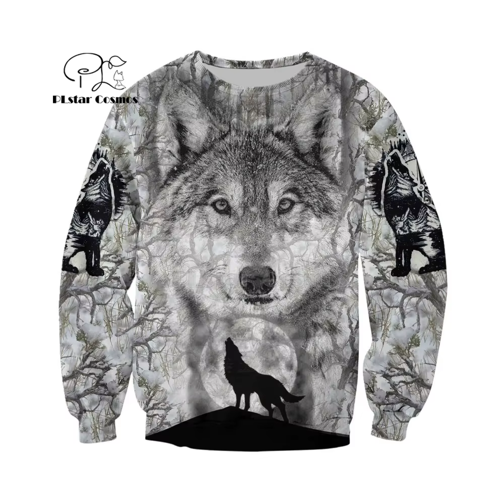 Sweats à capuche College loup 3D pour hommes, vestes PVD de marque, pull de qualité, survêtements à 