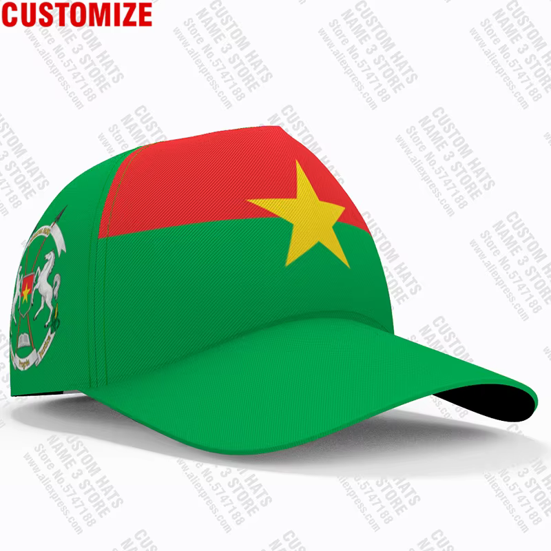 Burkina Faso Casquette de baseball sur mesure gratuite Nom Numéro Logo de l'équipe Bf Chapeau Bfa Co