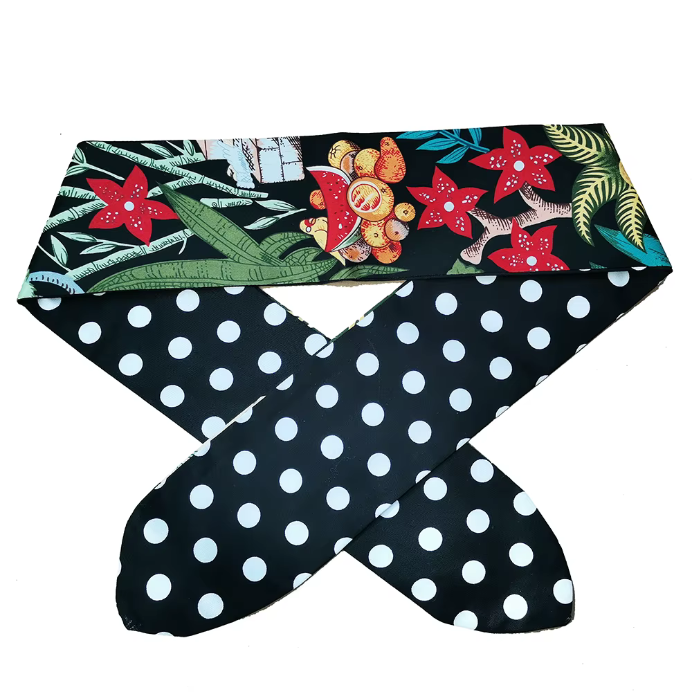 Femmes Vintage années 50 crâne imprimé point bandeau cheveux accessoires bandeau arc Rockabilly Pinu