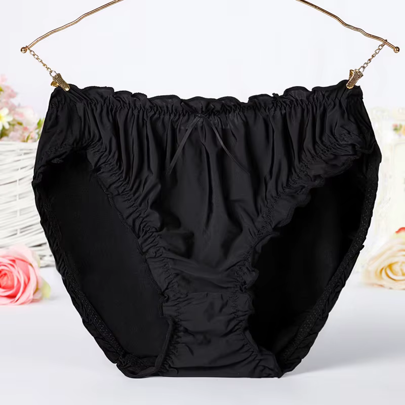 Culotte femme grande taille taille moyenne fibre de bambou volants jante sous-vêtements Sexy slips g