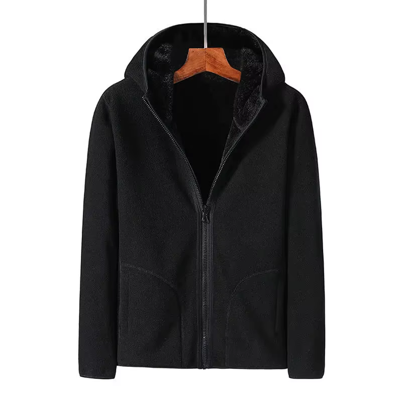 Femmes à capuche hiver corail polaire veste extérieure femmes ajouter velours épaissi chaud Double f