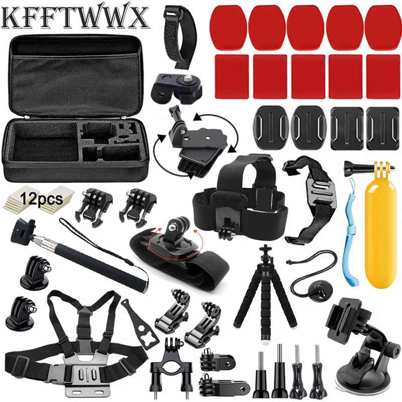 Yoethan Kit d'accessoires pour Gopro Hero 13 12 11 10 9 8 7 6 5 4 3 noir Max Go Pro Session YI 4K SJ