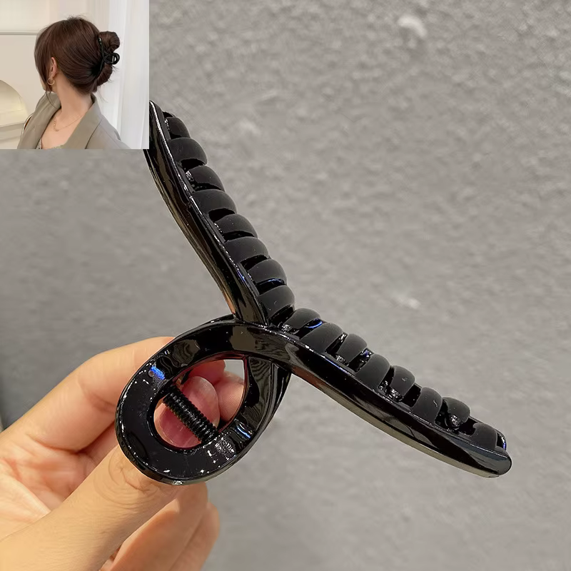 Pince à cheveux géométrique évidée en métal simple pour femmes, accessoires de cheveux élégants pour