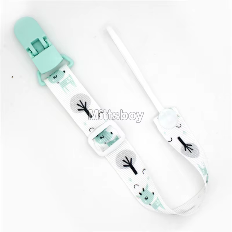 Clips de sucette pour bébé à bouton fixe, chaînes de ruban factice, porte-sucette, sangle à boucle A