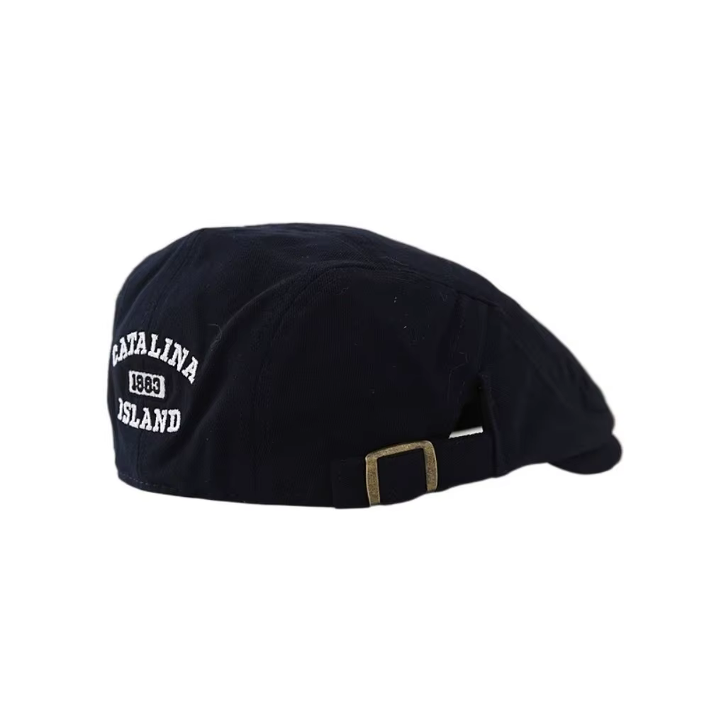 Nouveau Béret Y2K Ajustable en Coton, Casquette Gavroche Respirante avec Broderie Lettres, Casquette