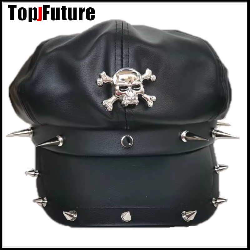 Harajuku gothique Lolita Cool Punk crâne Spike casquette motard NewsBoy casquette plate hommes femme