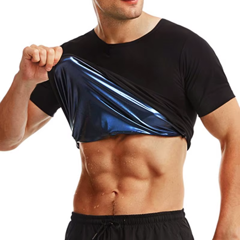 Sauna Sweat Shirt pour hommes manches courtes corps Shaper Gym exercice Fitness haut Shapewear Sauna