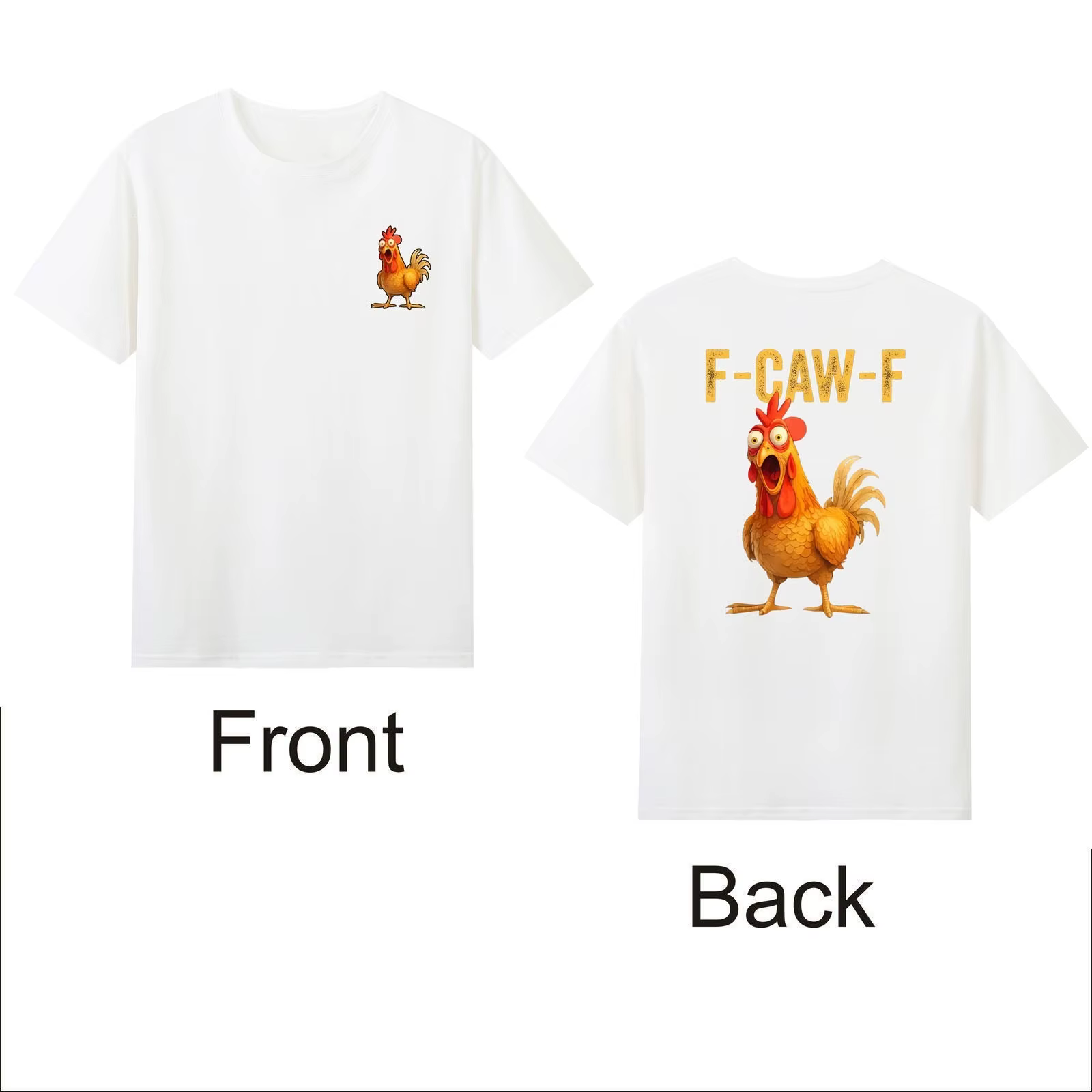 F-Caw-F comprend une référence intéressante de blague de poulet avec un T-shirt rétro pour hommes, c