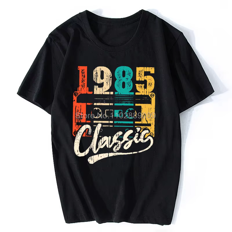 T-shirt rétro en coton pour homme, femme et fille, vintage, humoristique, cadeau d'anniversaire, 198