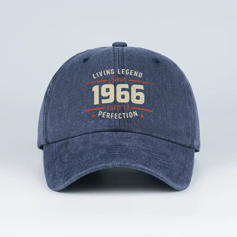 Casquette de baseball délavée « Living Legend Since 1966 », réglable, unisexe, cadeau pour les 60e a