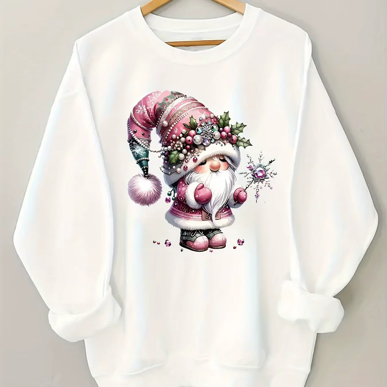 Sweat-shirt de noël pour femmes, pull festif à col rond, sweat-shirts Streetwear pour femmes