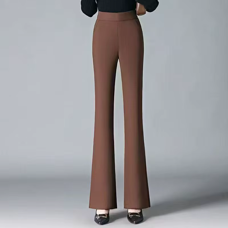 Pantalon noir coupe botte pour femme, fin, nouveau Style, Cool, Slim, décontracté, évasé, pour petit