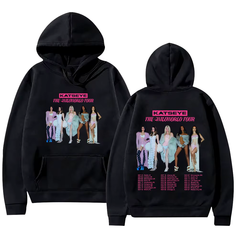 KATSEYE The Wildworld Tour Hoodies Kpop Harajuku Fashion Y2K Sweatshirts Hommes Femmes Manches Longu