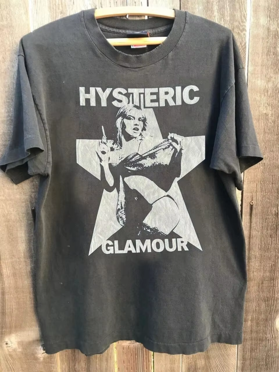 Remake Hysteric Glamour Basic Charcoal T-shirt unisexe à manches courtes