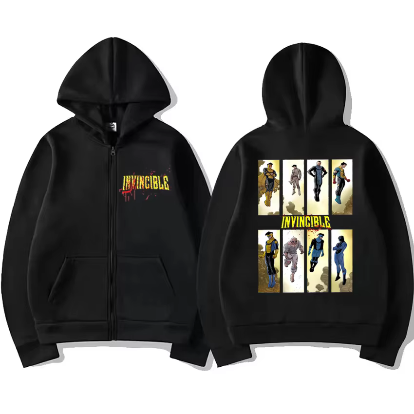 Sweat à capuche avec graphiques de sang invincibles pour hommes et femmes, manteau à la mode harajuk