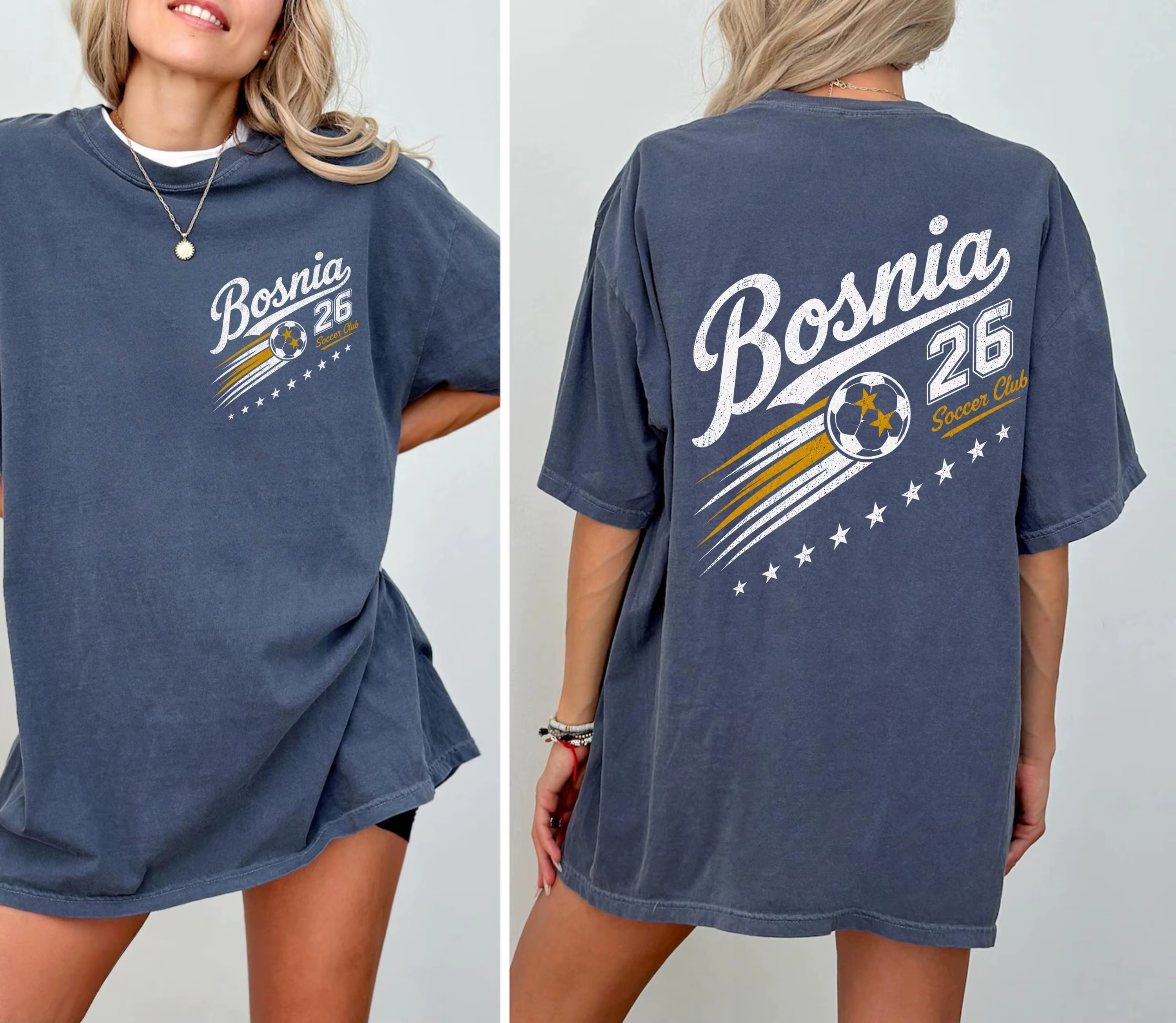 T-shirt de football Bosnie 2026 pour hommes et femmes, vêtement d'été en coton, mode décontractée, c
