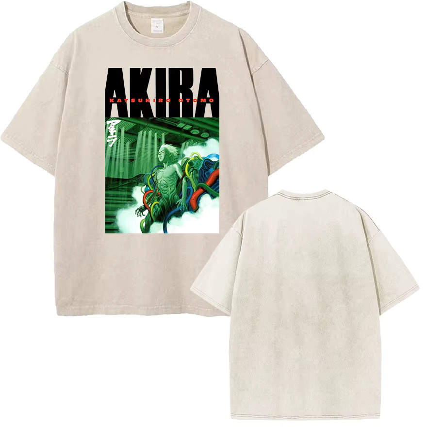 Shima Tetsuo Akira T-shirt graphique Mnaga lavé surdimensionné T-shirt été respirant à manches court