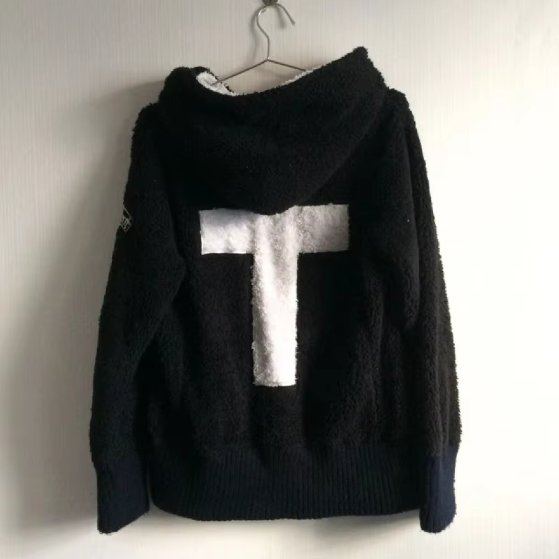 Veste à capuche en laine d'agneau Harajuku pour femmes, Streetwear, Chaud, Crâne, Fermeture éclair, 