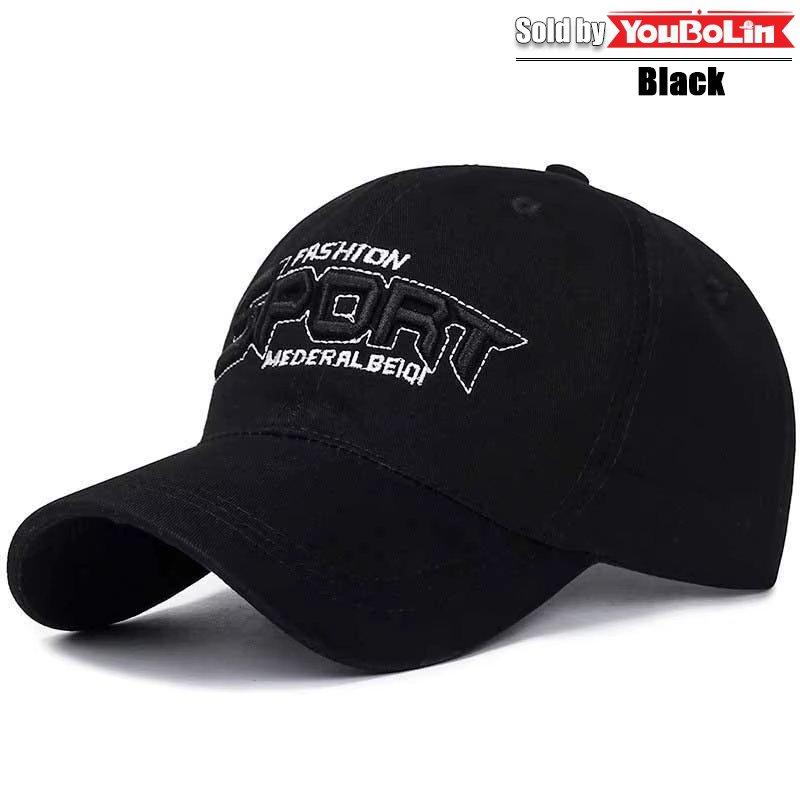Casquette de baseball réglable en coton avec broderie 3D SPORT Letters, chapeau de soleil, casquette