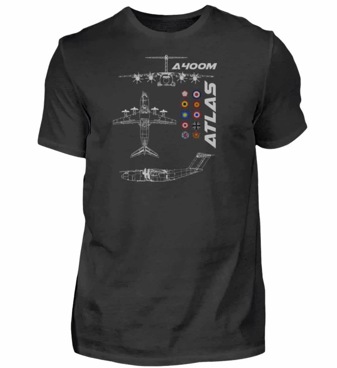 Air Force A400M Atlas Avion de Transport Militaire T-Shirt 100% Coton O-cou Manches Courtes Été Casu
