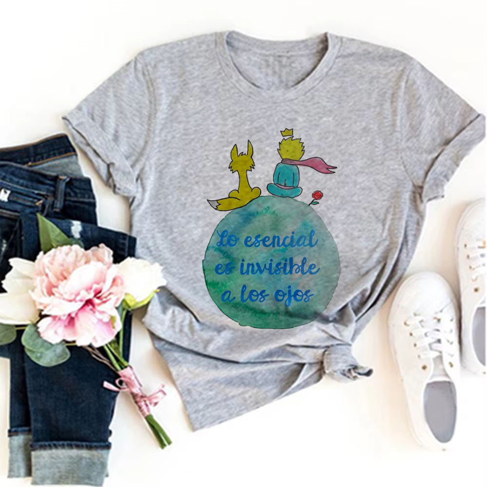 T-shirt graphique du Petit Prince pour femme, haut harajuku, vêtements animés, 600