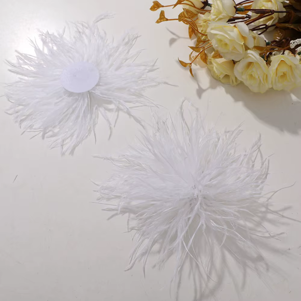 Accessoire de plumes d'autruche douces et moelleuses, accessoire de garniture de vêtement polyvalent