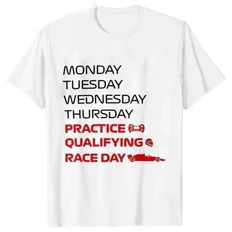 Race Week T-Shirt pour hommes femmes vêtements pratique, qualification, jour de course conception t-