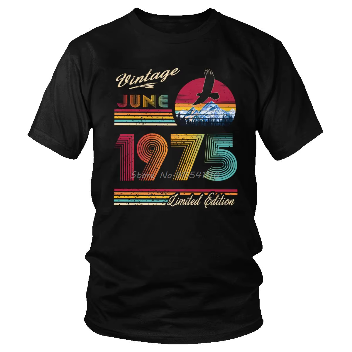 Retro June 1975 Birthday Tshirt Men Short Sleeves Cotton Tee TShirts O-neck T Shirt Birthday Gift T-