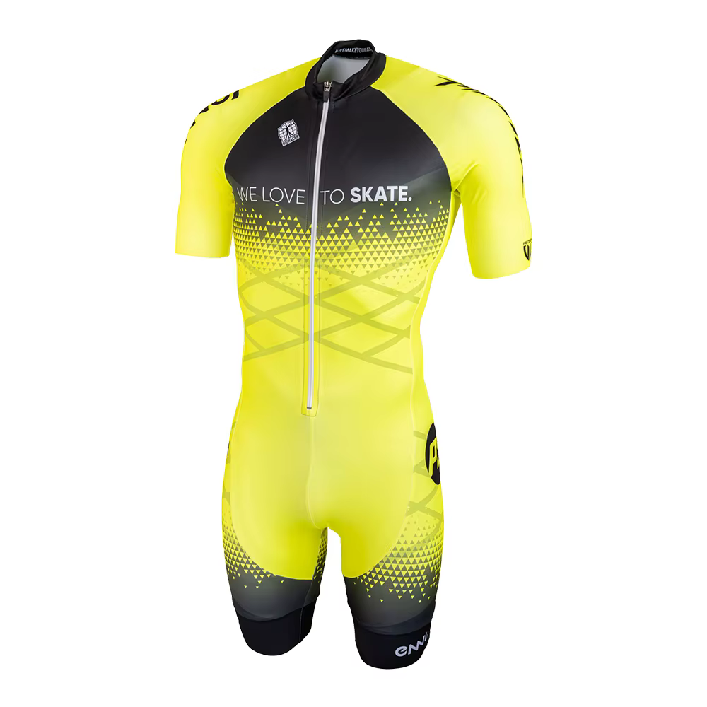 Powerslide Team TriDuvet Skate, Skinsuit imbibé, Skaters de vitesse, Vêtements de course à roulettes