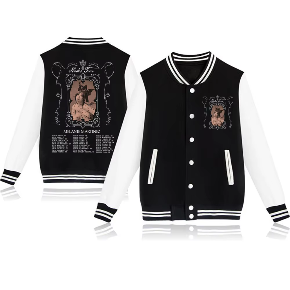 Melanie-Martinez Hades Tour Baseball Uniform Hoodie Jacket Harajuku Sweat-shirt à manches longues Ca